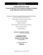 Proposed Revisions to the Common Rule for the Protection of Human Subjects in the Behavioral and Social Sciences di National Research Council, Division of Behavioral and Social Scienc, Committee on Population edito da NATL ACADEMY PR