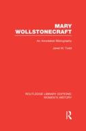 Mary Wollstonecraft di Janet Todd edito da Taylor & Francis Ltd