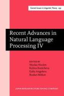 Recent Advances In Natural Language Processing Iv edito da John Benjamins Publishing Co