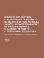 Recovery Act: Most Doe Cleanup Projects Appear To Be Meeting Cost And Schedule Targets di United States Government, Philip Creveling Warman edito da Books Llc, Reference Series