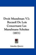 Droit Musulman V2: Recueil de Lois Concernant Les Musulmans Schyites (1871) di Amedee Querry edito da Kessinger Publishing