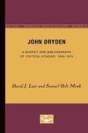John Dryden di David J. Latt, Samuel Holt Monk edito da University of Minnesota Press