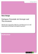 Endogene Potentiale als Strategie und Theorieansatz di Rene Stange edito da GRIN Verlag
