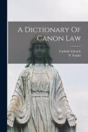 A Dictionary Of Canon Law di P. Trudel, Catholic Church edito da LEGARE STREET PR