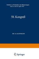 58. Kongreß di Fr. Kauffmann edito da J.F. Bergmann-Verlag