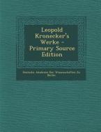 Leopold Kronecker's Werke edito da Nabu Press