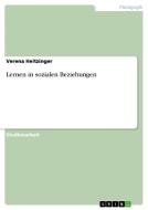 Lernen in sozialen Beziehungen di Verena Heitzinger edito da GRIN Publishing