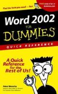 Word 2002 For Dummies di Peter Weverka edito da John Wiley & Sons Inc