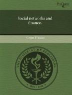 Social Networks And Finance. di Cesare Fracassi edito da Proquest, Umi Dissertation Publishing