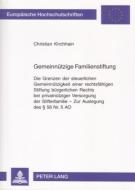 Gemeinnützige Familienstiftung di Christian Kirchhain edito da Lang, Peter GmbH