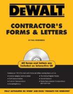 Dewalt Contractor's Forms & Letters [With CDROM] di Paul Rosenberg edito da Pal Publications