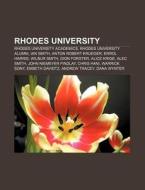 Rhodes University: Rhodes University Aca di Books Llc edito da Books LLC, Wiki Series