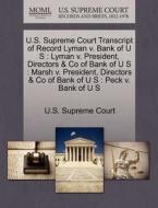 U.s. Supreme Court Transcript Of Record Lyman V. Bank Of U S edito da Gale Ecco, U.s. Supreme Court Records
