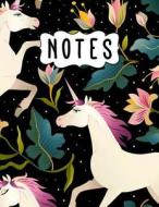 Notes: Cute Unicorn & Floral Pattern, Large Wide Ruled Notebook for Girls, 110 Pages, 8.5" X 11," for Keeping Notes, Journal di Pinkcrushed Notebooks, Pinkcrushed Sketchbooks edito da Createspace Independent Publishing Platform