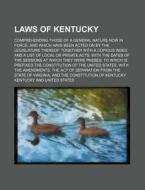Laws of Kentucky; Comprehending Those of a General Nature Now in Force, and Which Have Been Acted on by the Legislature Thereof. Together with a Copio di Kentucky edito da Rarebooksclub.com
