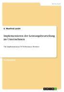 Implementieren Der Leistungsbeurteilung Im Unternehmen di U. Manfred Leicht edito da Grin Verlag
