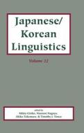 Japanese/korean Linguistics edito da Centre For The Study Of Language & Information