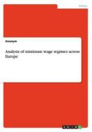 Analysis of minimum wage regimes across Europe di Anonym edito da GRIN Verlag