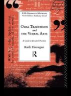 Oral Traditions and the Verbal Arts di Ruth Finnegan edito da Routledge