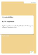 Public to Private di Alexander Schlicher edito da Diplom.de