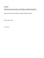 Axisymmetric Inlet Minimum Weight Design Method di National Aeronautics and Space Adm Nasa edito da INDEPENDENTLY PUBLISHED