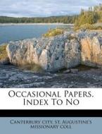 Occasional Papers. Index To No edito da Lightning Source Uk Ltd