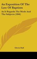 An Exposition Of The Law Of Baptism: As It Regards The Mode And The Subjects (1846) di Edwin Hall edito da Kessinger Publishing, Llc