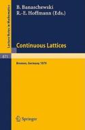 Continuous Lattices edito da Springer Berlin Heidelberg