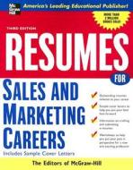 Resumes For Sales And Marketing Careers di The Editors of McGraw-Hill edito da Mcgraw-hill Education - Europe