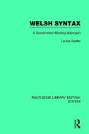Welsh Syntax di Louisa Sadler edito da Taylor & Francis Ltd