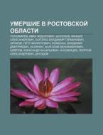Umershie V Rostovskoi Oblasti: Ponomare di Istochnik Wikipedia edito da Books LLC, Wiki Series
