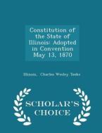Constitution Of The State Of Illinois di Illinois Charles Wesley Tooke edito da Scholar's Choice