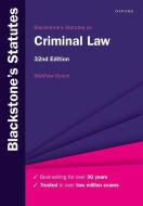 BLACKSTONES STATUTES ON CRIMINAL LAW 202 di MATTHEW DYSON edito da OXFORD HIGHER EDUCATION