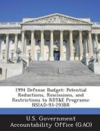 1994 Defense Budget edito da Bibliogov