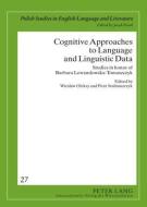 Cognitive Approaches to Language and Linguistic Data edito da Lang, Peter GmbH