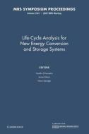 Life-cycle Analysis For New Energy Conversion And Storage Systems: Volume 1041 edito da Cambridge University Press