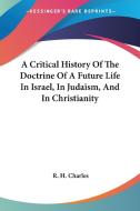 A Critical History Of The Doctrine Of A Future Life In Israel, In Judaism, And In Christianity di Robert Henry Charles, R H Charles edito da Kessinger Publishing