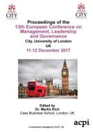 ECMLG17 - Proceedings of the 13th European Conference on Management Leadership and Governance edito da ACPIL