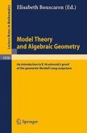Model Theory and Algebraic Geometry di E. Bouscaren edito da Springer Berlin Heidelberg
