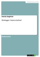 Heidegger: Sinnverstehen! di Patrick Siegfried edito da GRIN Publishing