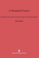 A Hundred Voices di Kostes Palamas edito da Harvard University Press