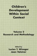 Children's Development Within Social Context edito da Taylor & Francis Inc