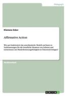 Affirmative Action di Klemens Ecker edito da Grin Publishing