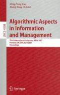 Algorithmic Aspects In Information And Management edito da Springer-verlag Berlin And Heidelberg Gmbh & Co. Kg