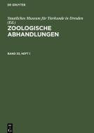 Zoologische Abhandlungen, Band 33, Heft 1, Zoologische Abhandlungen Band 33, Heft 1 edito da De Gruyter