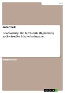 Geoblocking. Die territoriale Begrenzung audiovisueller Inhalte im Internet di Carlo Theiß edito da GRIN Publishing