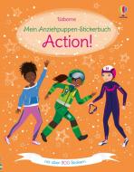 Mein Anziehpuppen-Stickerbuch: Action! di Fiona Watt edito da Usborne Verlag
