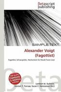 Alexander Voigt (Fagottist) edito da Betascript Publishing