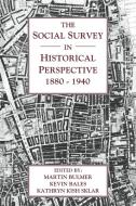 The Social Survey in Historical Perspective, 1880 1940 edito da Cambridge University Press