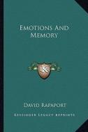 Emotions and Memory di David Rapaport edito da Kessinger Publishing